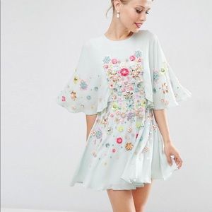 ASOS 3d Floral Embellished skater dress